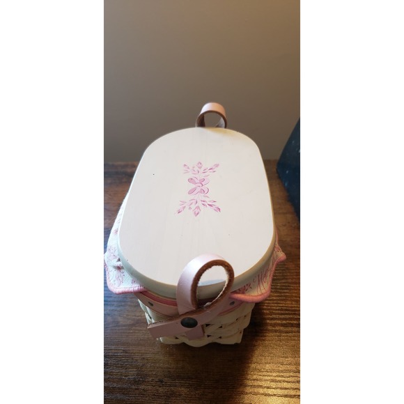 Longaberger Oval Basket - W/ White Wash - Signed MSB 2005 - Horizon of Hope - Picture 6 of 12